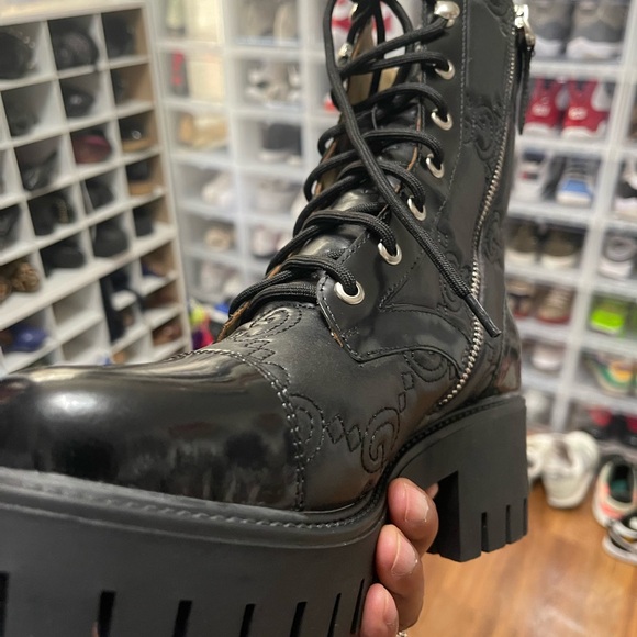 Leather Boots, fits size 9 / Black - Picture 3 of 8